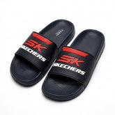 Skechers Black & Red Sports Slides for Men