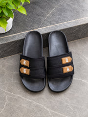 Black CAT Double Strap Stylish Slippers