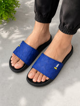 Men’s Blue Diamond Pattern Casual Slippers