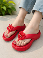 Red Floral Comfort Slippers