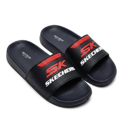 Skechers Black & Red Sports Slides for Men