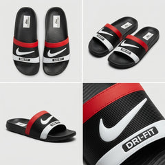 Nike Dri-FIT Black & Red Sports Slides – Men’s Casual Slippers