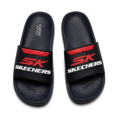 Skechers Black & Red Sports Slides for Men