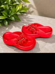 Red Floral Comfort Slippers