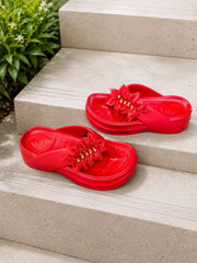 Red Floral Comfort Slippers